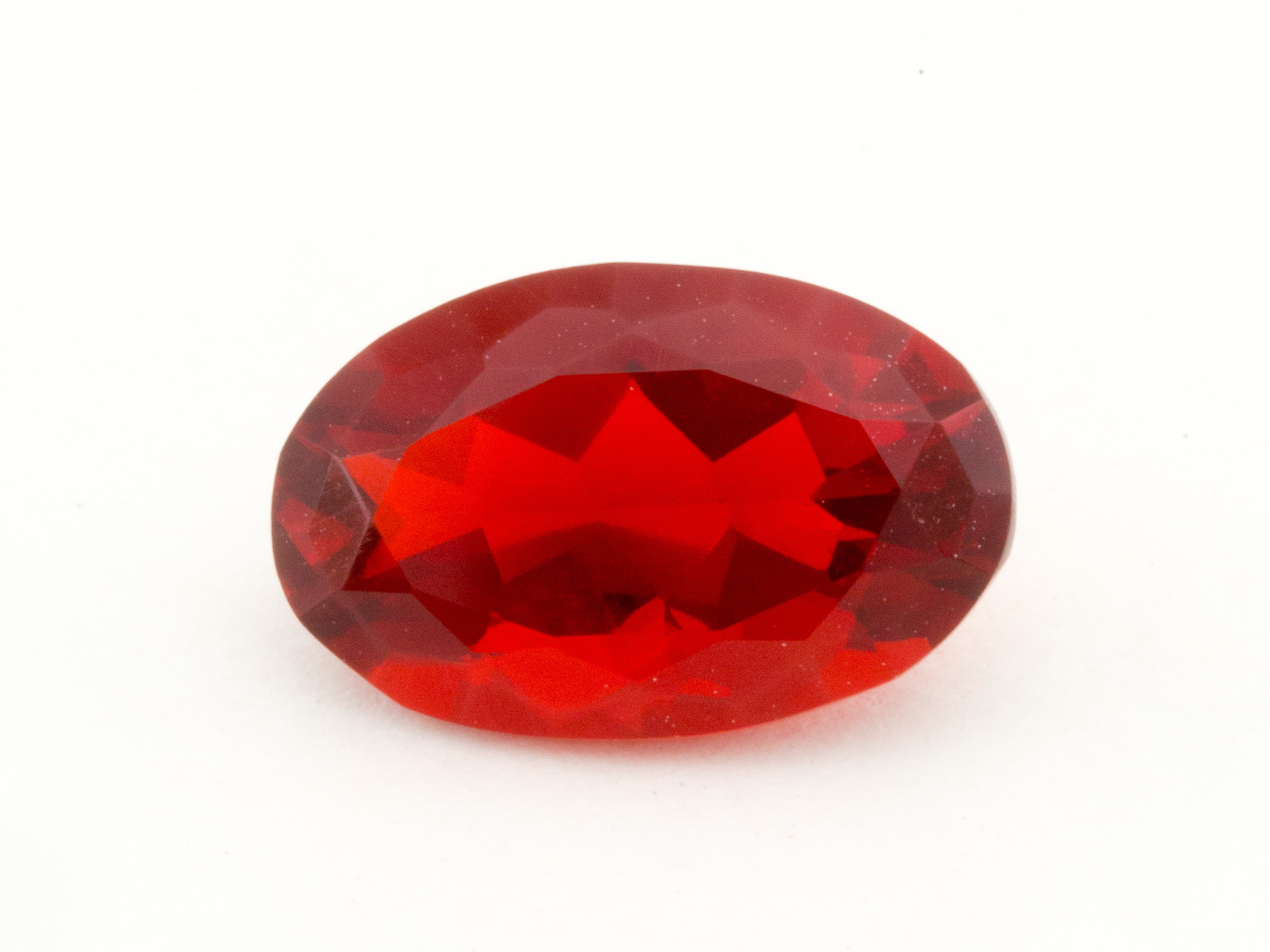 Alle Pelagic obligat 1.4ct Faceted Red Oval Mexican Fire Opal (MO168) - Gems By Gerald