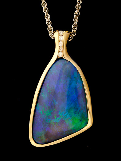 Opal Pendant - All Natural - Australian - Inlaid – Hawkes and Co